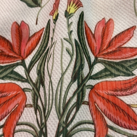 Endless Rose Floral Ruffle Off Shoulder Bishop Sheer 2 Tiers Elastic Waistband - Picture 4 of 15